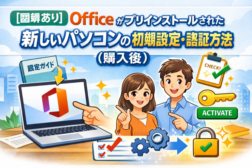 図解あり】Office がプリインストールされた新しいパソコンの初期設定 